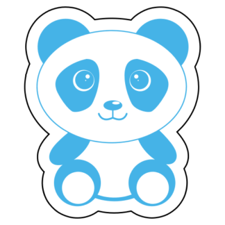 Cute Begging Panda Sticker (Baby Blue)